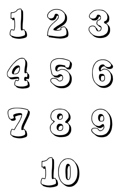 Printable Bubble Writing Numbers 1 10 Bubble Numbers Free Printable