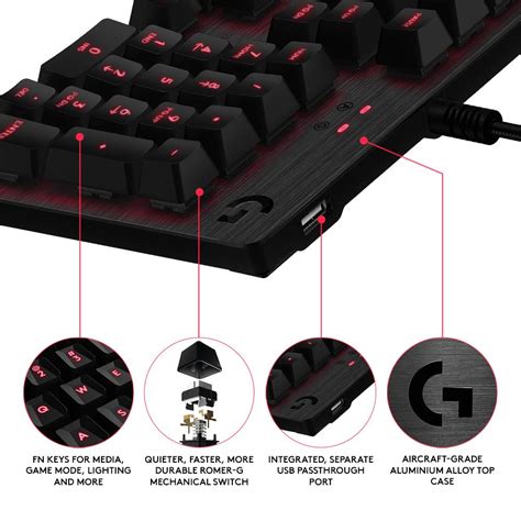 Logitech G413 Backlit Mechanical Gaming Keyboard With Usb Passthrough