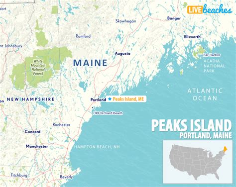 Map Of Peaks Island In Portland Maine Live Beaches
