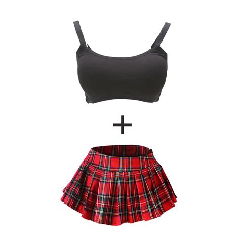 2020 women plaid mini skirt sexy cosplay uniform pleated skirts school girl sexy zipper short