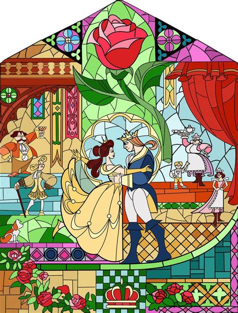 Other than that, it is exactly what i was looking for. beauty and the beast stained glass window | Disney stained ...