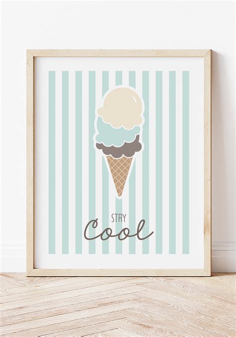 Ice Cream Wall Print Instant Download Printable Wall Art Etsy Uk