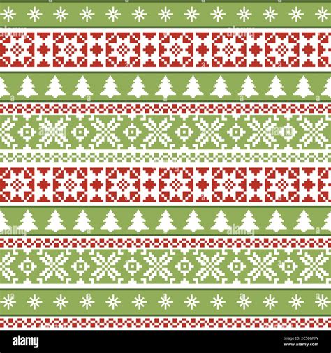 Christmas Pattern With Geometric Ornament Bright Christmas Wrapping