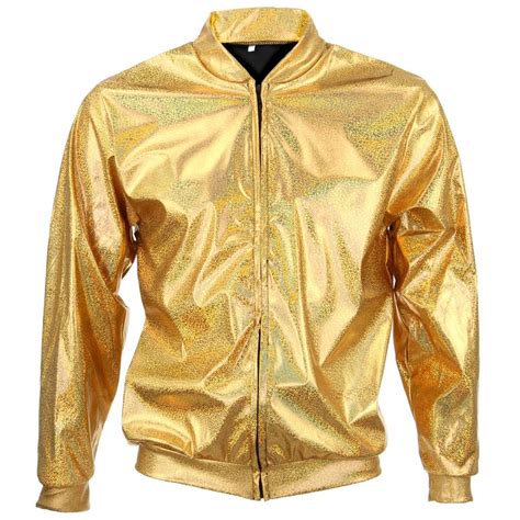 Bomber Jacket Shiny Unisex Ladies Men Firefly Sparkly Gold Silver