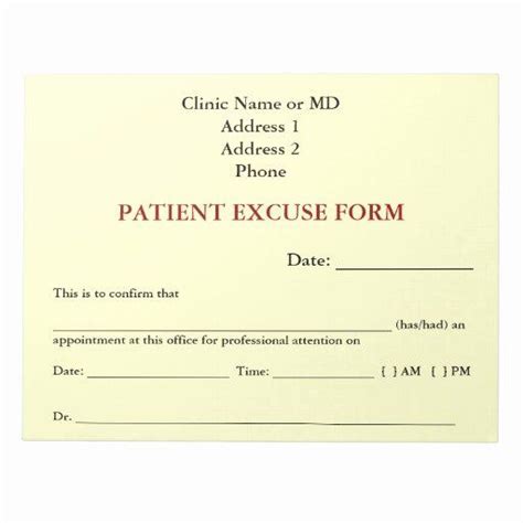 Dentist Note For School Template