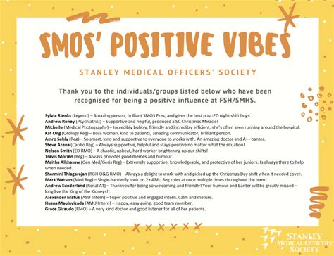 Smos Positive Vibes — Stanley Medical Officers Society