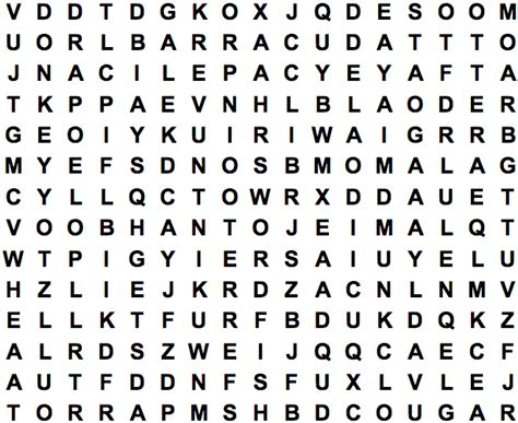Free Large Print Word Search Puzzles Puzzlesca