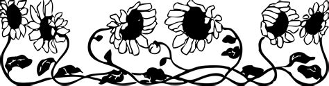 Black And White Sunflowers Clip Art Image Clipsafari