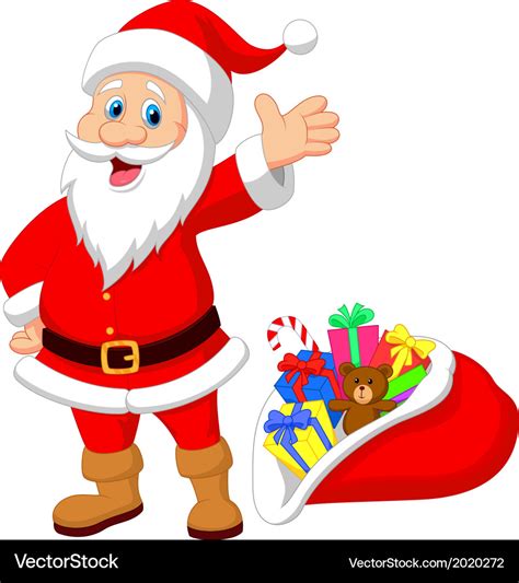 Happy Santa Clause Cartoon With T Royalty Free Vector