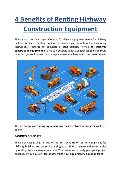 Ppt 4 Benefits Of Renting Highway Construction Equipment Powerpoint