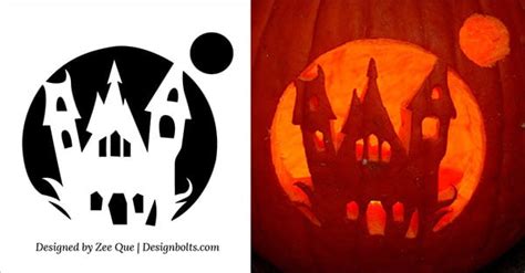 Printable Haunted House Pumpkin Carving