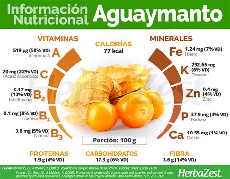 Información Nutricional Del Aguaymanto Frutas Y Verduras Beneficios Nutricional Beneficios