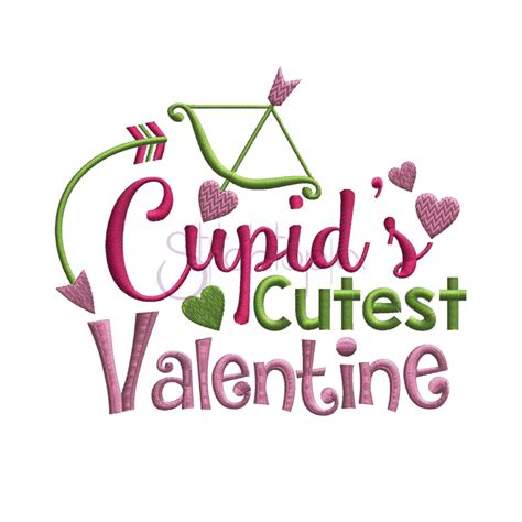 Cupids Cutest Valentine Embroidery Design Stitchtopia