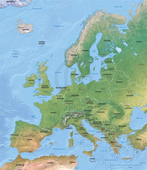 Vector Map Europe Shaded Relief One Stop Map Map Vector Europe Map