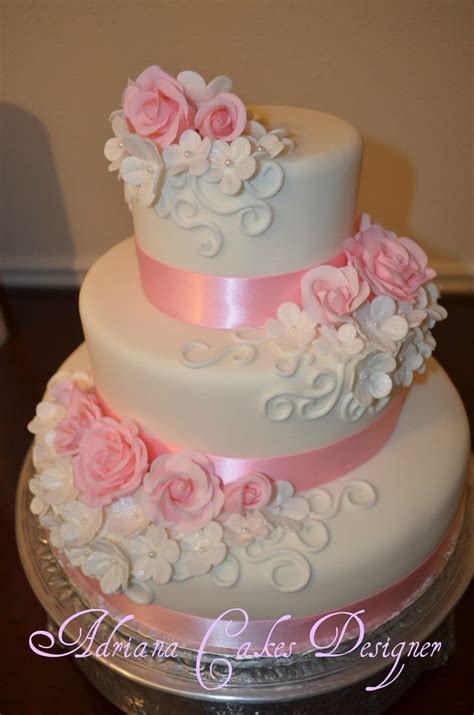 Wedding Rose And White Fondant Cake Fondant Roses Fondant Rose White