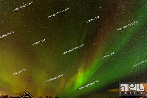 Aurora Borealis Commonly Known As The Northern Lights Viewed From The