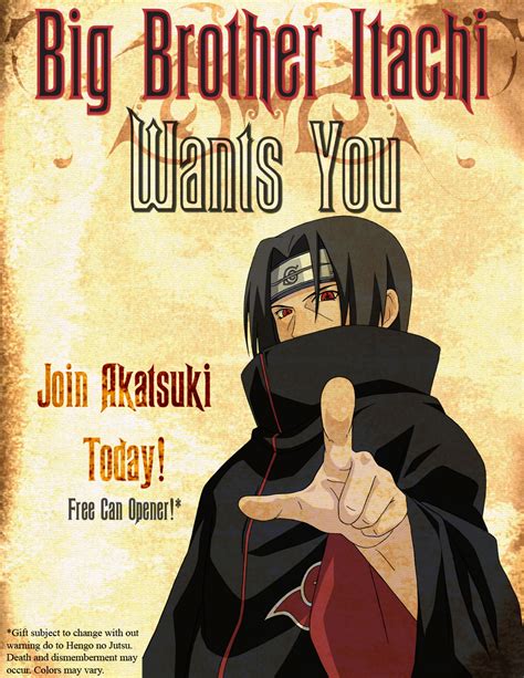 Itachi Wants You Poster By Thedoombuggy On Deviantart