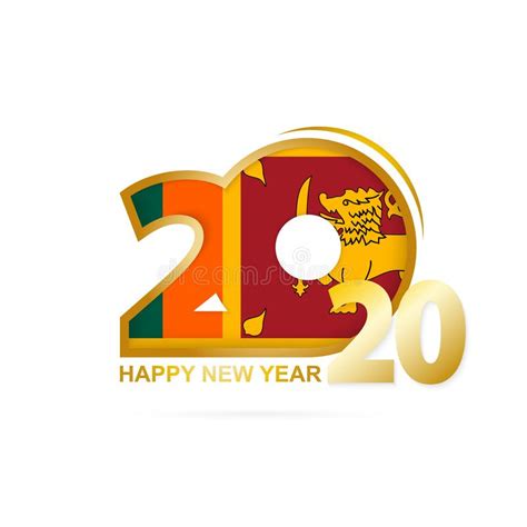 Year 2020 With Sri Lanka Flag Pattern Happy New Year Design Stock