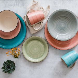 Set de assiettes en grès Mäser Série Bel Tempo Turquoise Bel Tempo Ii