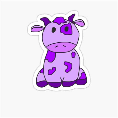 Purple Cow Sticker For Sale By Bp Prints Redbubble