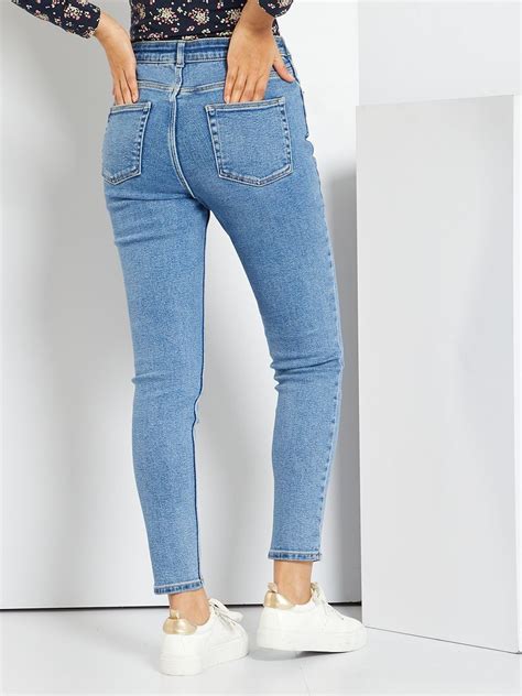 skinny jeans met hoge taille blauw kiabi 18 00€