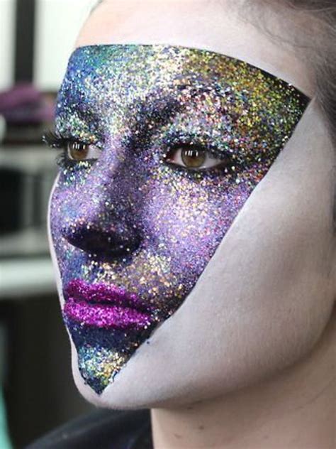 Pin By Camille Vb Hisroyalbadnesss On Purple Festival Makeup Glitter Galaxy Makeup