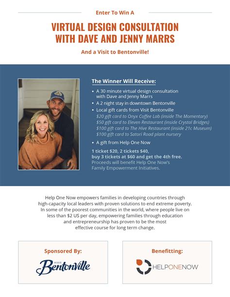 Virtual Design Consultation With Dave And Jenny Marrs Raffle Creator