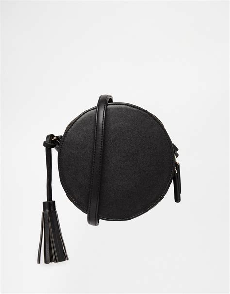 Asos Round Shoulder Bag With Tassel In Black Lyst