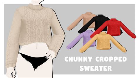 Mmdxdl Sims 4 Chunky Cropped Sweater By 8tuesday8 On Deviantart