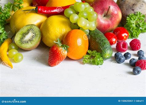 Fresh Fruits And Yvegetables Healthy Life Style Food Fitness Concept