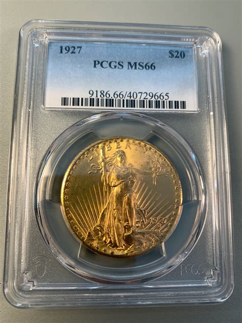 1927 Saint Gaudens Double Eagle Golden Ms66 Pcgs Premium Gem Vdb Coins