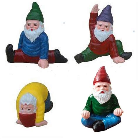 4pcs Gnomes Statue Doing Yoga The Gnome Shop