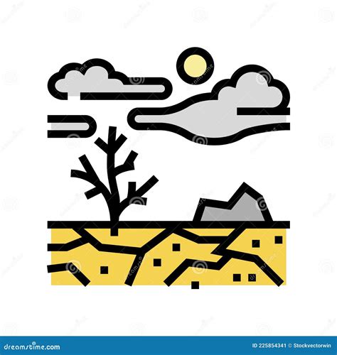 Barren Land Color Icon Vector Illustration Stock Vector Illustration