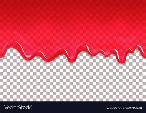 Red Jam Drips Seamless Border Strawberry Syrup Vector Image