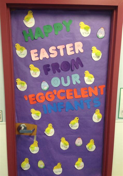 Happy Easter From An Eggcellent Bunch Holiday Bulletin Board Idea