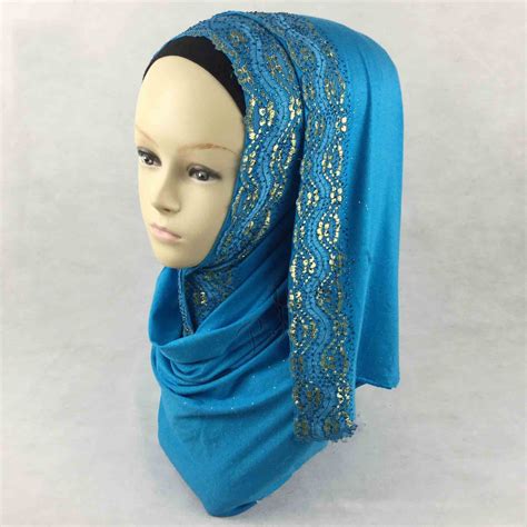 Muslim Cotton Long Scarf Hijab Islamic Hot Drill Head Wrap Shawls Arab