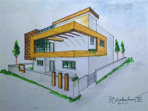 2 Point Perspective Drawing House 2 Point Perspective House Drawing