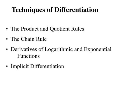 Ppt Techniques Of Differentiation Powerpoint Presentation Free