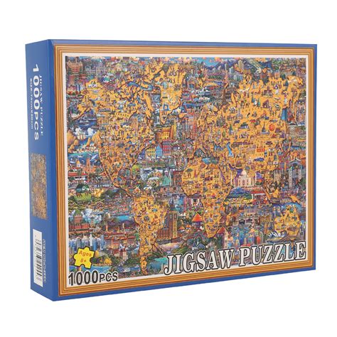 Odomy High Quality World Map Adults Jigsaw Puzzle 1000