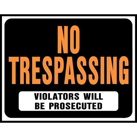 Hy Ko Ss 5 10 X 14 Aluminum No Trespassing Sign