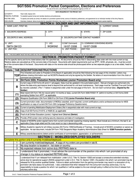 Us Army Promotion Point Worksheet