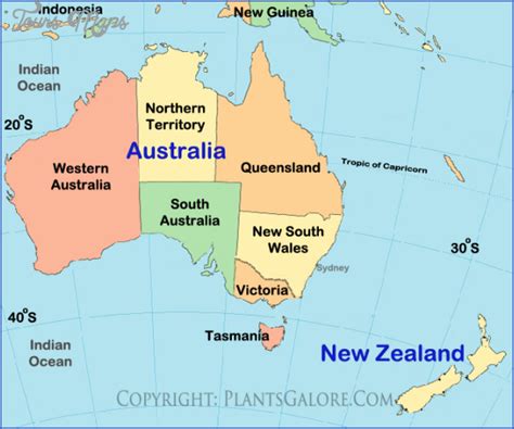 Map New Zealand And Australia