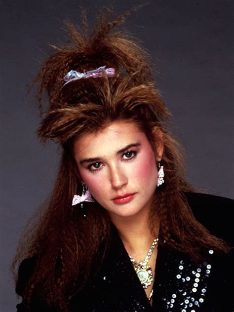 Demi Moore With Crimped Hair C 1985 80s Hair 1980s Hair 80s Fashion