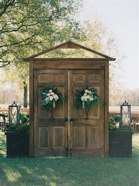 Rustic Wood Old Door Wedding Backdrop And Ceremony Entrance Ideas