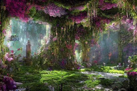 Inside A Magical Ethereal Garden Highly Detailed Stable Diffusion