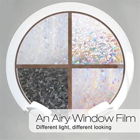 Rabbitgoo Window Privacy Film Rainbow Window Clings 3d Decorative