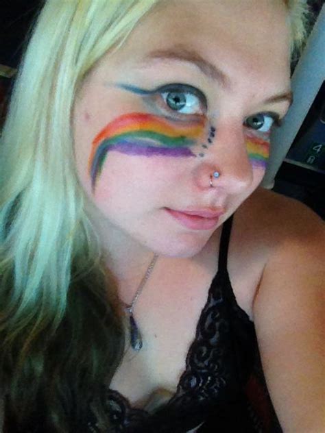 Two Nose Rings Rainbow Pride Face Paint Rainbow Pride Face Paint