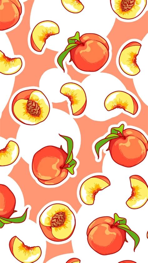 Wallpaper Food Peach Wallpaper Iphone Background Wallpaper Kawaii
