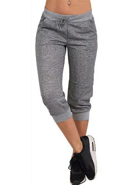 Jbeelate Women Sweatpants Capri Cropped Jogger Running Pants Loose