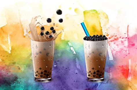 A combination of thai tea and bubble tea, this easy boba tea recipe is fun, delicious, and the learn all about boba and how to make thai bubble tea right at home using just a handful of simple. Bubble milk tea set on colorful watercolor texture - Download Free Vectors, Clipart Graphics ...
